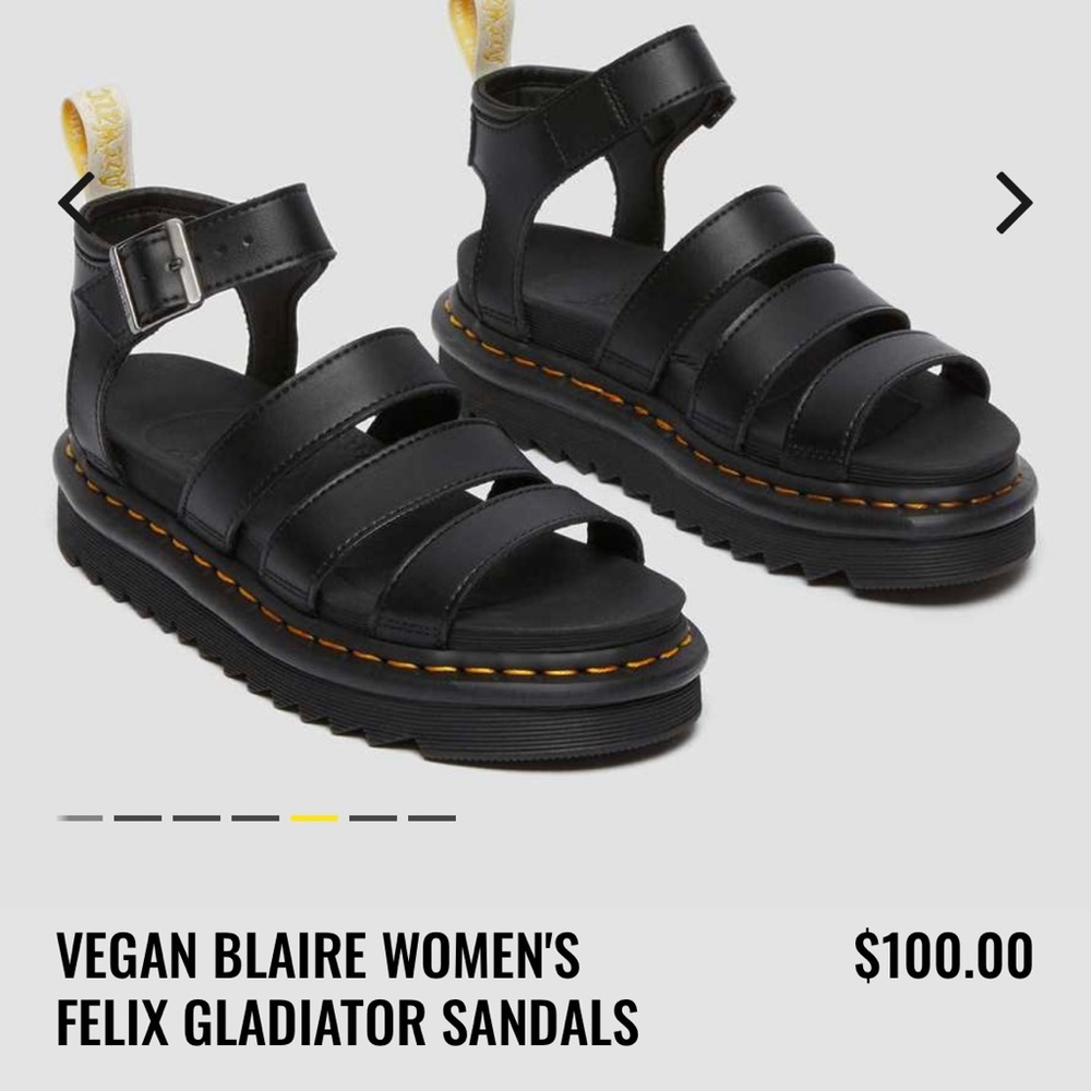Dr Martens Vegan Blaire Black Felix Gladiator Sandal - size 6